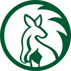 Roo Consulting Logo - Green Kangaroo in Circle